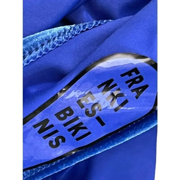 Frankie’s bikinis Honey Velvet Cheeky One Piece Swimsuit NWT Size Medium Blue - Picture 7 of 11